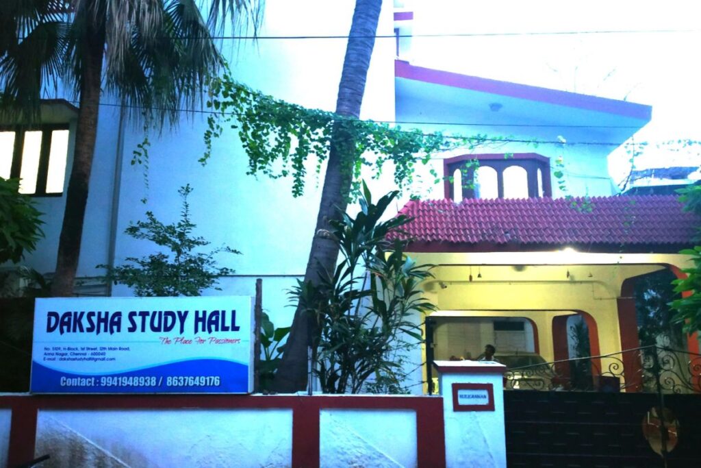Study environment with fresh air at Daksha Study hall in anna nagar
